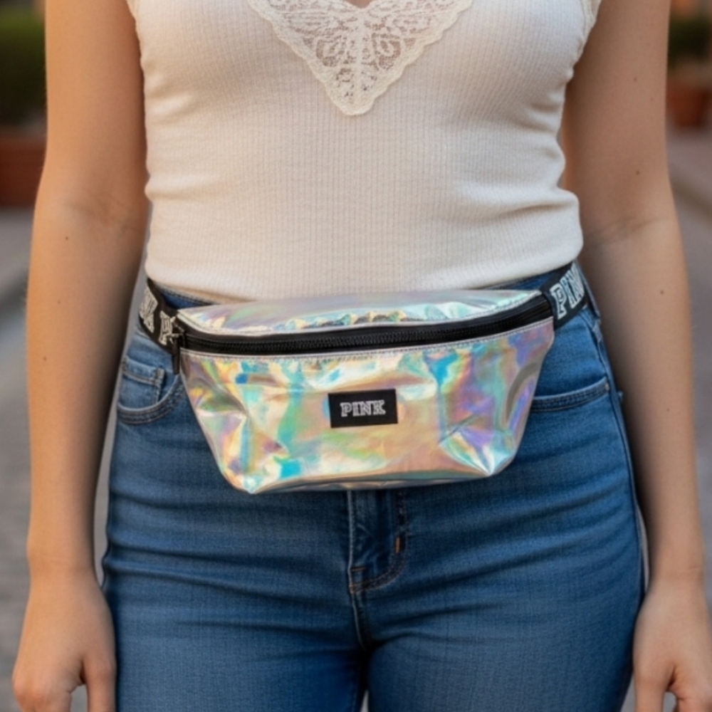 ✨️NWT! Victoria's Secret PINK Holographic Belly Bag! New With Tags!
